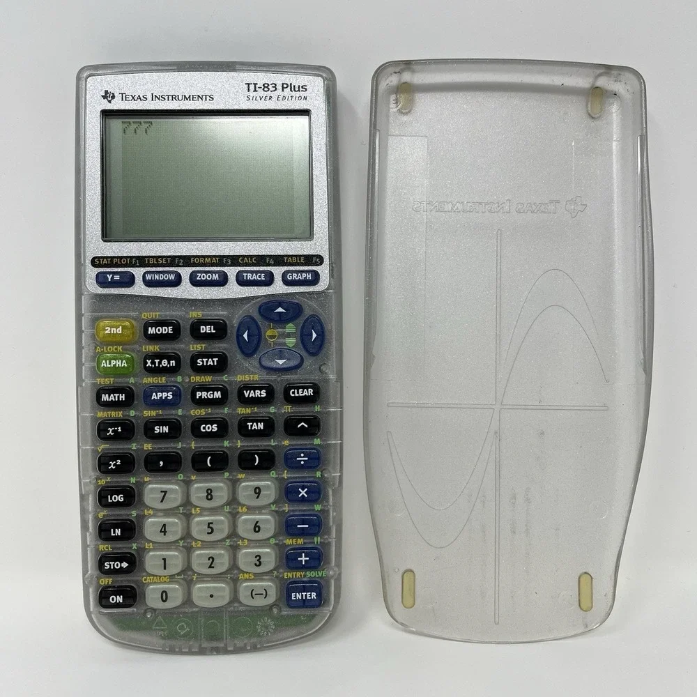 Texas Instruments TI-83 Plus Silver Edition Clear Graphing Calculator w/ Cover